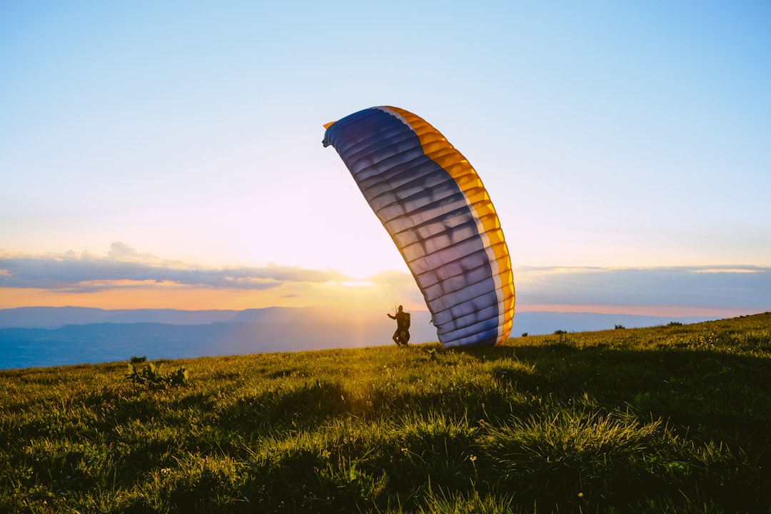 Paragliding at sunset